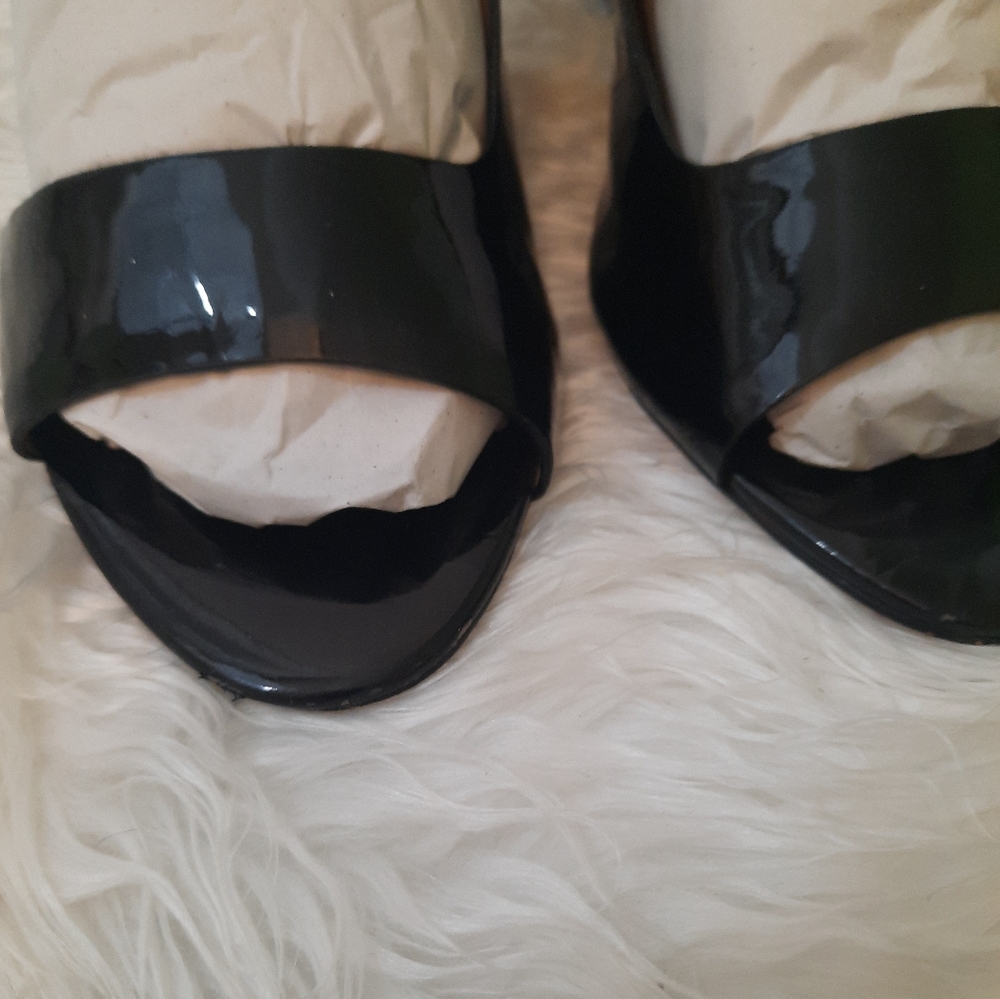 Michael Kors black patent leather slingback sandals sz 10M - Picture 9 of 9